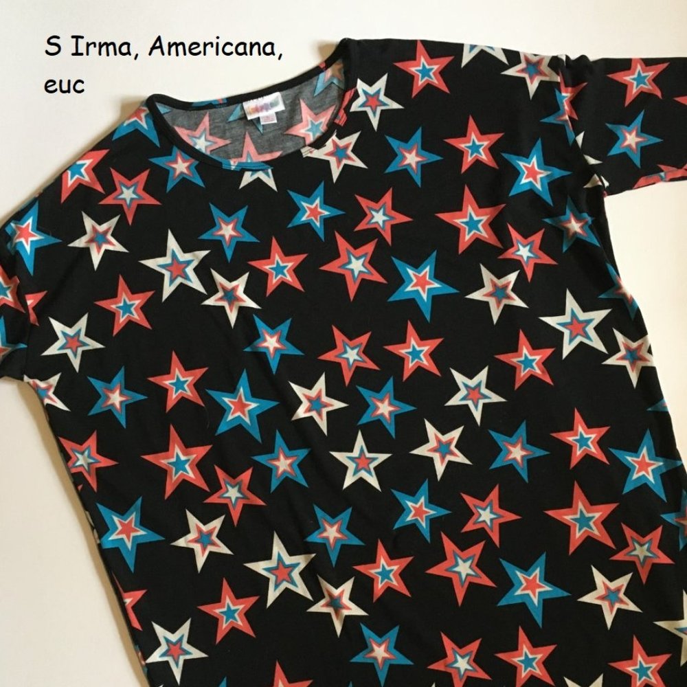 S Lularoe Irma oversized top, stars Americana